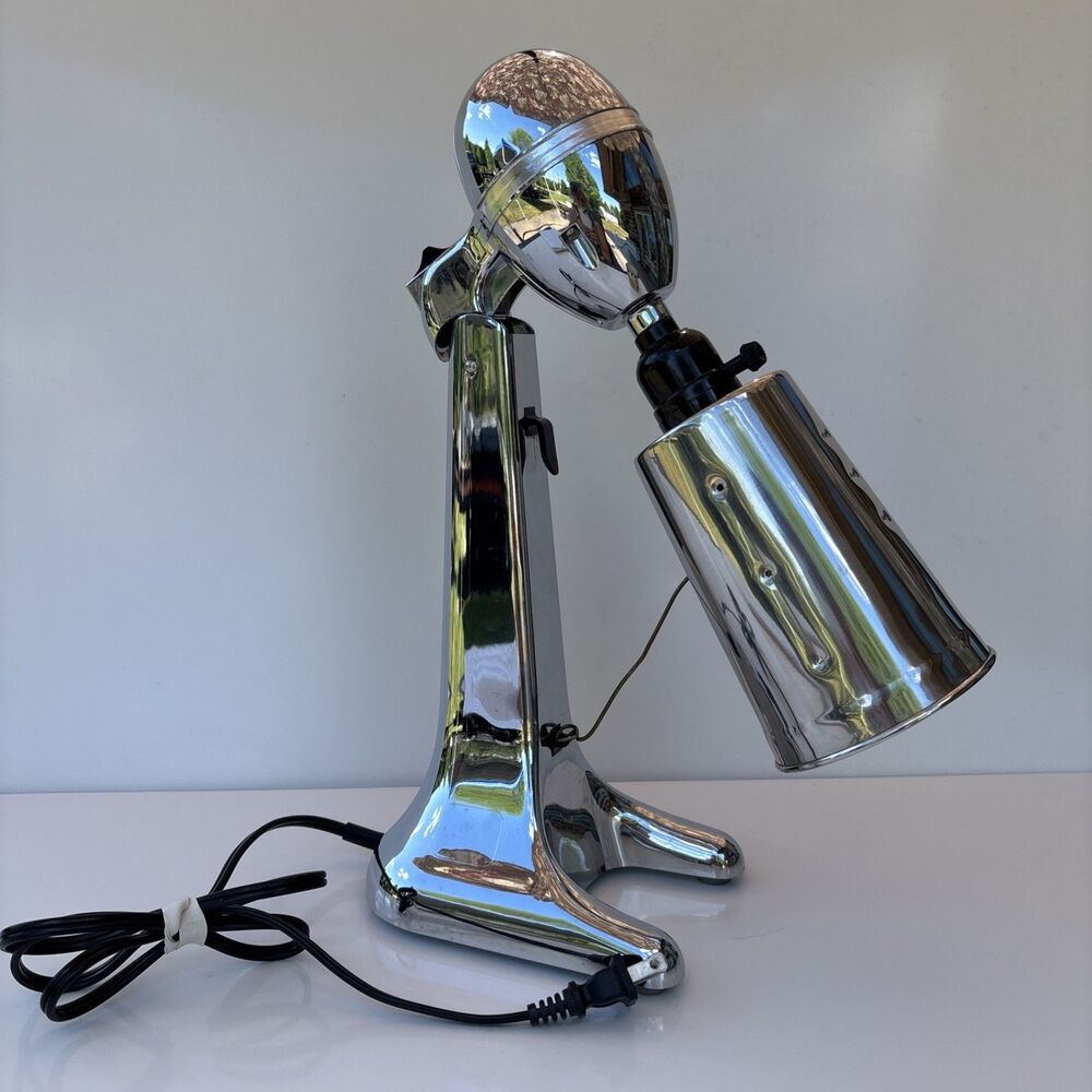 Classic Silver Hamilton Beach 730C Drink Master Chrome Milkshake Mixer Lamp OOAK